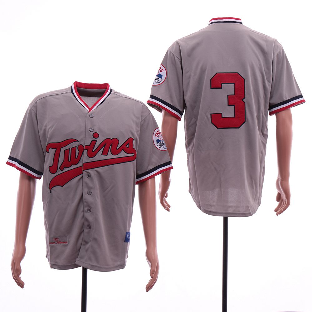 Men MLB Minnesota Twins #3 Killebrew Grey Throwback Jerseys